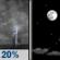 Tonight: A 20 percent chance of showers and thunderstorms before 11pm.  Mostly clear, with a low around 60. Breezy, with a south wind 7 to 16 mph, with gusts as high as 25 mph. 