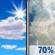 Wednesday: Showers and thunderstorms likely, mainly after 4pm.  Mostly sunny, with a high near 91. Light and variable wind becoming east northeast 5 to 8 mph in the afternoon.  Chance of precipitation is 70%.